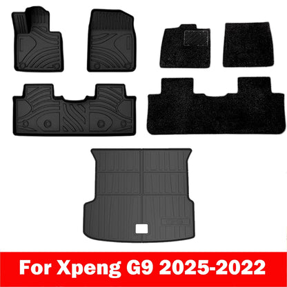 Tapis de sol et doublure de chargement en TPE pour Xpeng G9 2022 – 2024, doublures de sol toutes saisons, tapis de coffre en TPE, tampon étanche robuste LHD