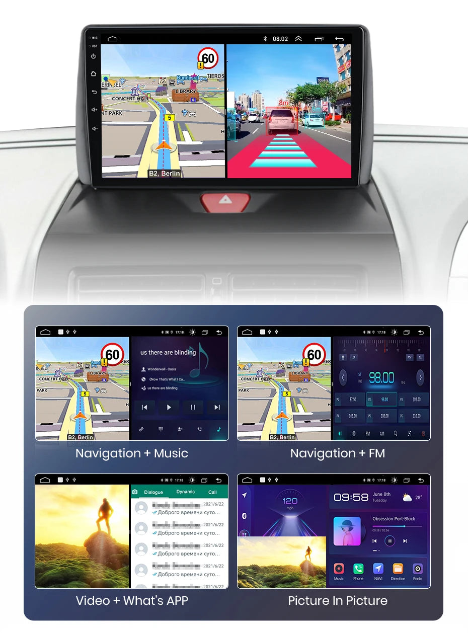 Junsun-V1 AI Voice Wireless CarPlay Android Auto Radio, KIT Rods 2007, 2008, 2009, 2010-2016, 4G, Système intelligent de voiture, GPS