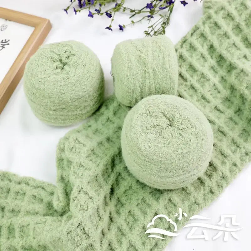 100g/boule 6 brins de fil de coton nuage tissé à la main bricolage gaufre écharpe chapeau bébé fil balle
