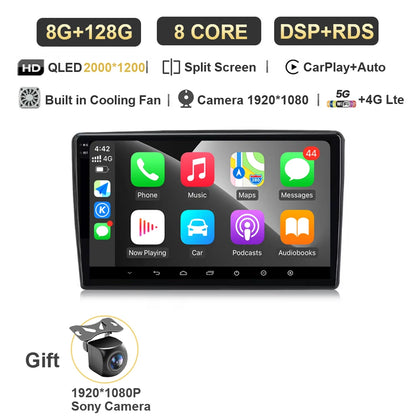 Autoradio Android 15 Carplay pour citroën C5 2 2008 2009 - 2017, lecteur multimédia GPS de Navigation, WiFi + 4G stéréo, vidéo DSP automatique BT