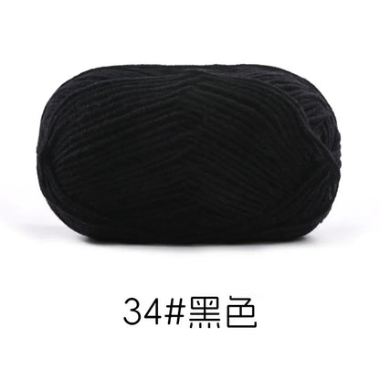 Pelote de Fil de Coton de Lait Peigné à 4 Brins, Laine Douce pour Crocheter et Tisser à la Main, 50g Chacun. 120M)