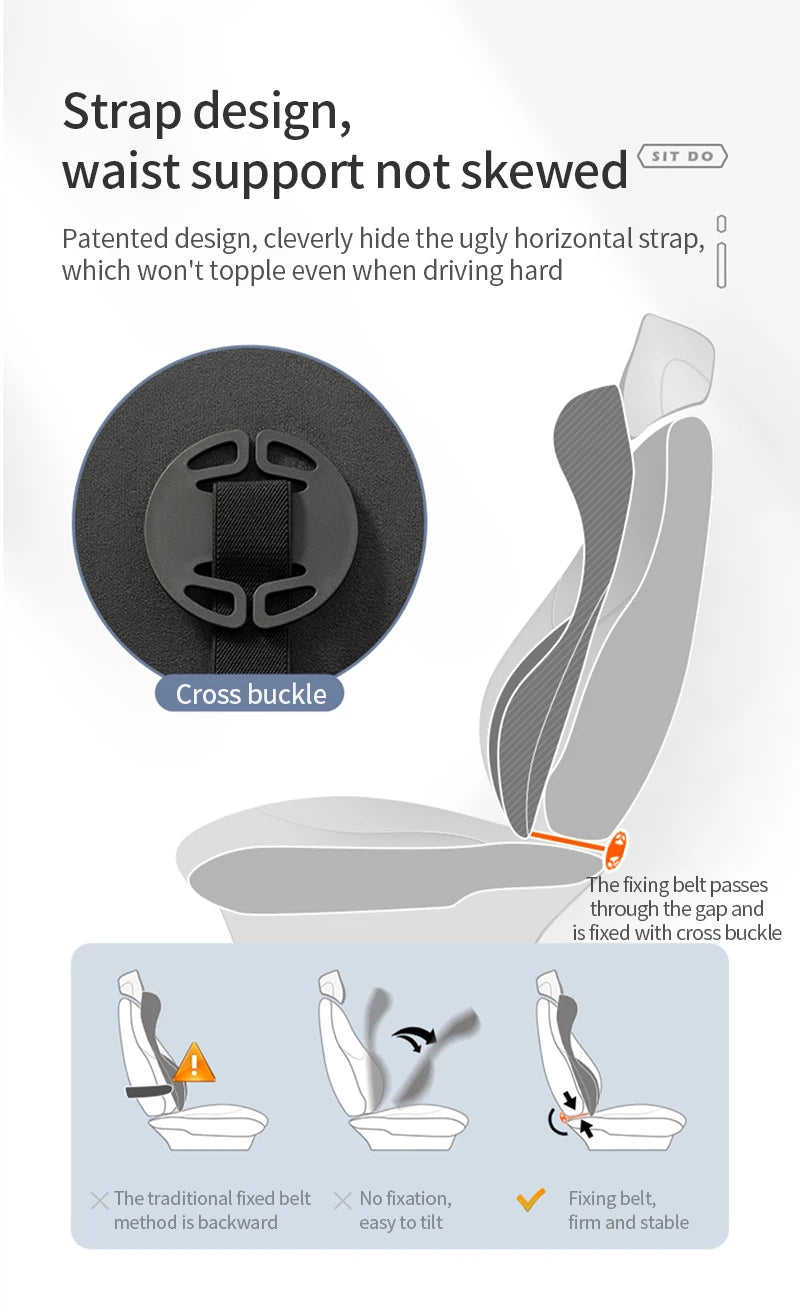 LIVICHEPIN appui-tête de voiture Protection de la taille coussin de dossier de siège de voiture coussin lombaire automatique soutien de la taille coussin de taille intégré