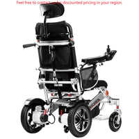 Dossier inclinable manuel Portable tout Terrain, fauteuil roulant électrique pliable en aluminium intelligent pour personnes âgées
