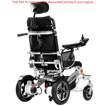 Dossier inclinable manuel Portable tout Terrain, fauteuil roulant électrique pliable en aluminium intelligent pour personnes âgées