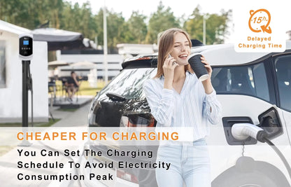 Fey123 EV Chargeur 32A 22KW 3Phase 11KW 16A Chargeur de Voiture Électrique EVSE Wallbox 7.6KW 32A Vope2 Câble Prise IEC62196-2 Andrea Control