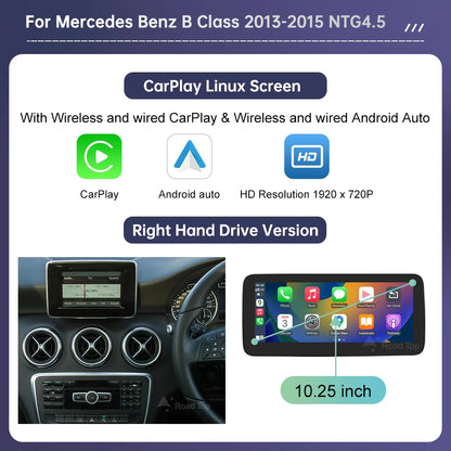Écran tactile pour Mercedes Benz classe A W176 CLA GLA classe B W246 NTG4.5 GPS multimédia avec lecteur de voiture Carplay Android Auto