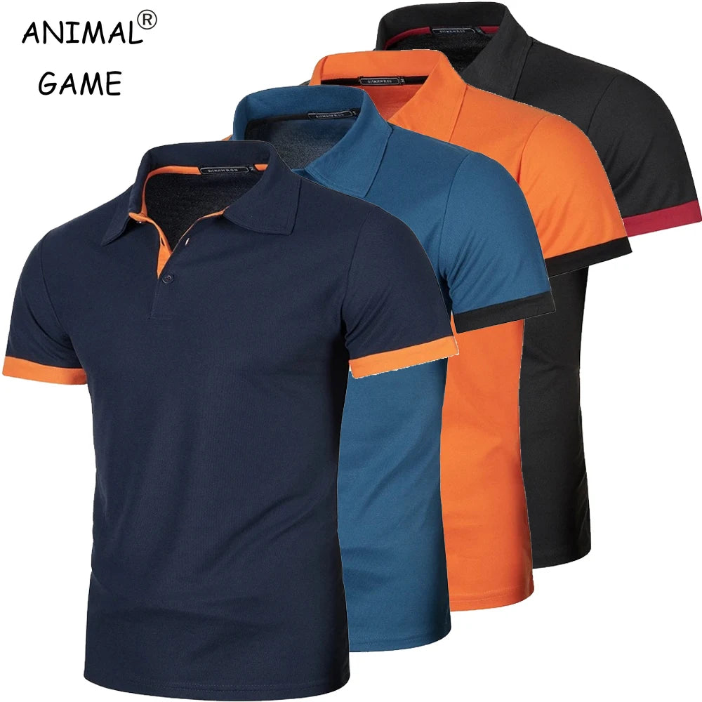 Polo à manches courtes pour hommes, couleur unie, Streetwear, t-shirts légers à revers pour hommes, hauts de Sport de Jogging d'été, nouvelle collection