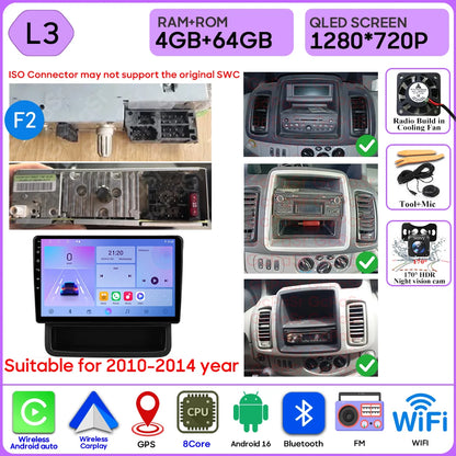 Autoradio Android 16 pour Renault Trafic 2 pour Opel Vivaro A pour Nissan primastar 2001 - 2014 GPS Navigation Carplay Android Auto