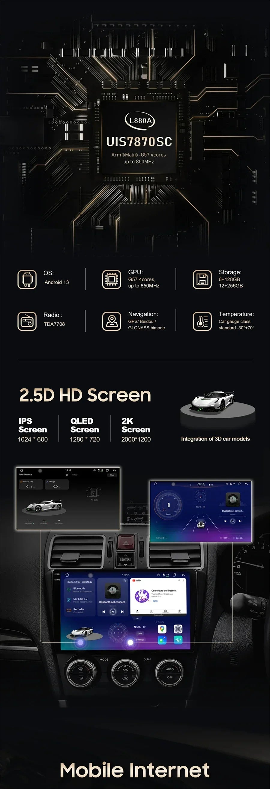 Pour Seat Ibiza 2012 2013 2014 2015 Android Auto Carplay Radio voiture lecteur vidéo multimédia GPS Navigation QLED écran tactile 4G