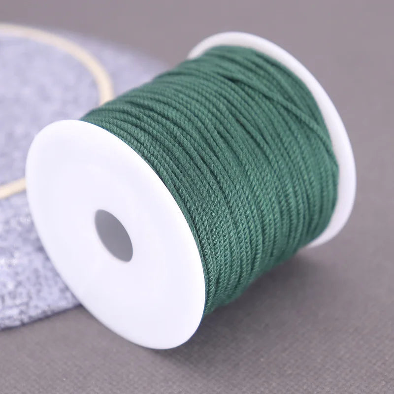 Corde de coton pour macramé, ficelle, ficelle, fil, artisanat, couture, tentures murales faites à la main, bohème, fête de mariage, décoration d'intérieur, 1.2mm, 37m