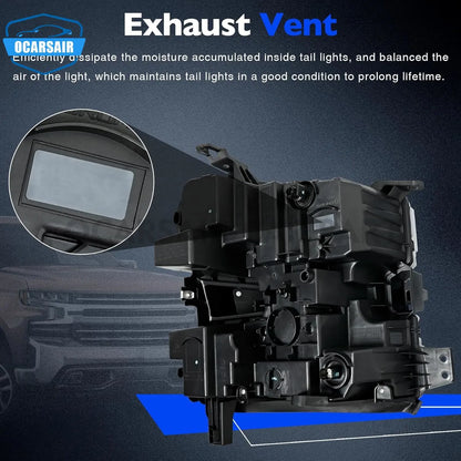 Ensemble de phares LED gauche/droite, 1 pièce, pour Chevrolet Silverado 1500 2019 – 2021, avec clignotants halogènes 84621850 84621851