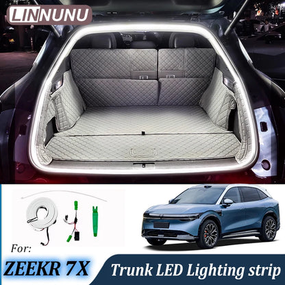 LINNUNU – bandes lumineuses LED pour coffre de voiture arrière, pour ZEEKR 7X 2025 2026, éclairage de boîte arrière, accessoires de bande de lampe décorative intérieure