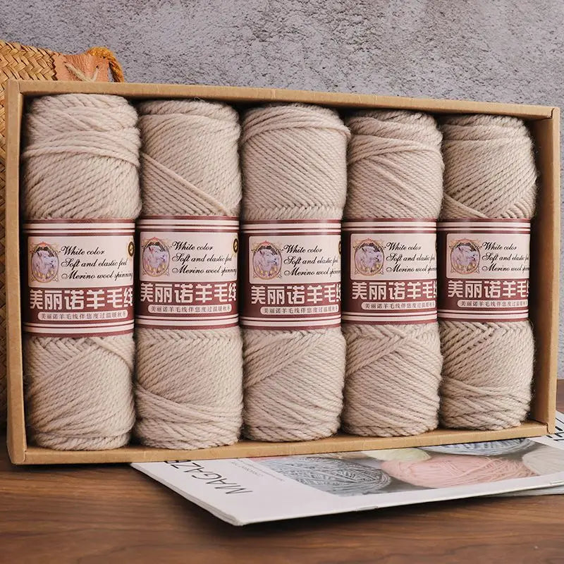 Fil de laine mérinos épais au Crochet à la main, 500 g/ensemble, pour chapeaux, manteaux, pulls, fil de laine mérinos doux pour la peau, gonflé, doux et chaud