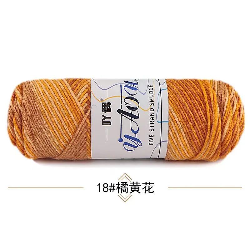 Fil à tricoter à la main en coton au lait coloré, 100g, section teinte au Crochet, ligne de fil, couverture, châle, chapeau, chaussettes, 200 mètres, 1 pièce
