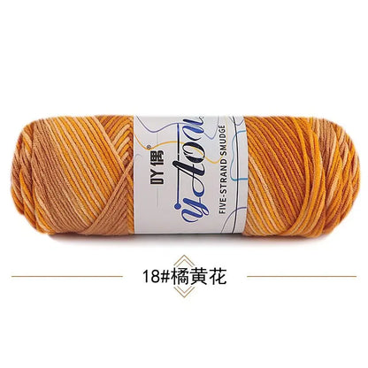 Fil à tricoter à la main en coton au lait coloré, 100g, section teinte au Crochet, ligne de fil, couverture, châle, chapeau, chaussettes, 200 mètres, 1 pièce