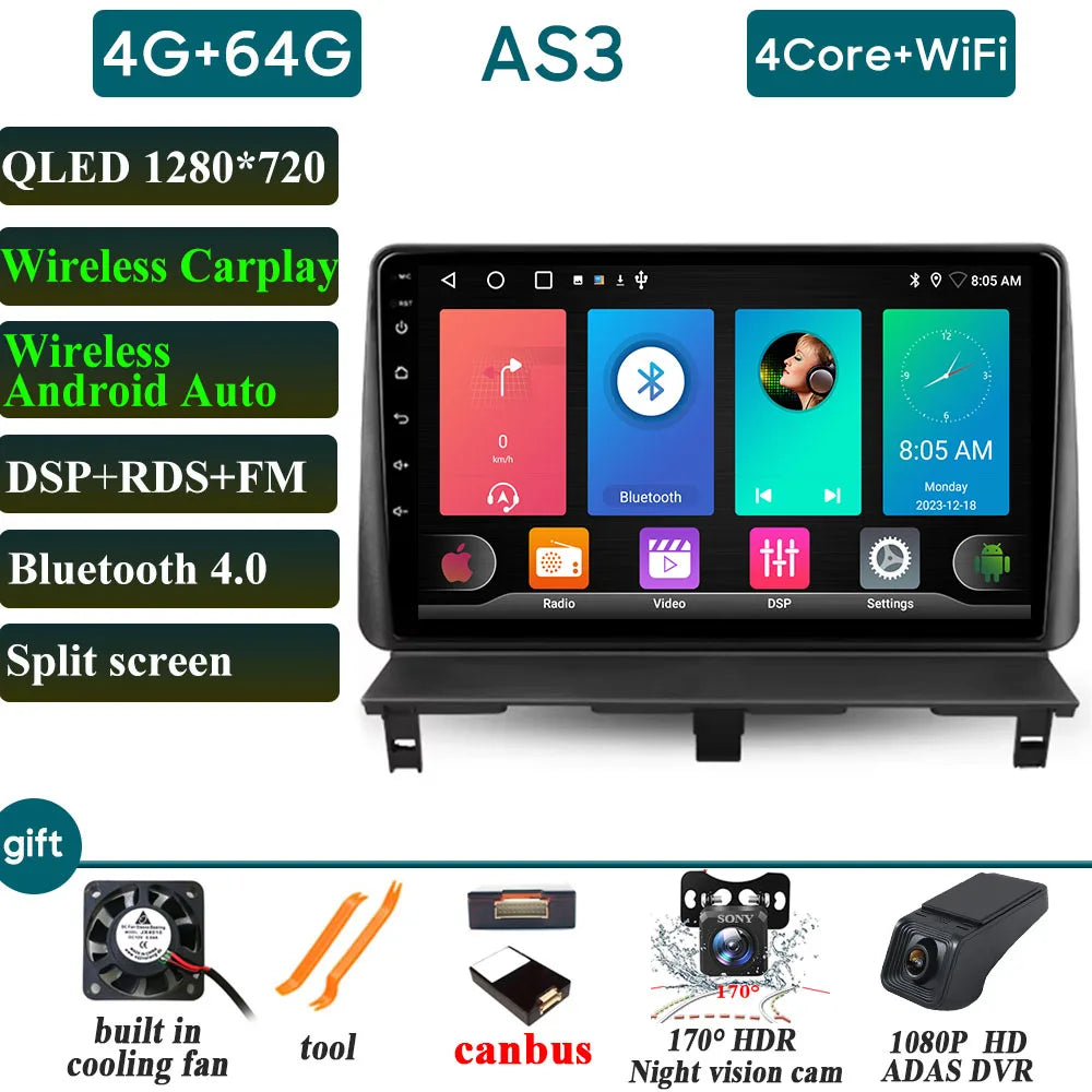 Autoradio Carplay pour Peugeot Partner 1 2002-2008 Partner origine 1 2008-2011 GPS Android Auto lecteur multimédia stéréo No 2din