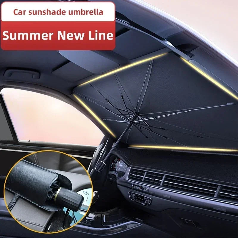 Pare-soleil avant de voiture 2025, pare-soleil de voiture pliable, pare-soleil de parapluie de voiture pour la protection et l'isolation UV, pare-soleil de parapluie avant