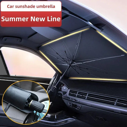 Pare-soleil avant de voiture 2025, pare-soleil de voiture pliable, pare-soleil de parapluie de voiture pour la protection et l'isolation UV, pare-soleil de parapluie avant