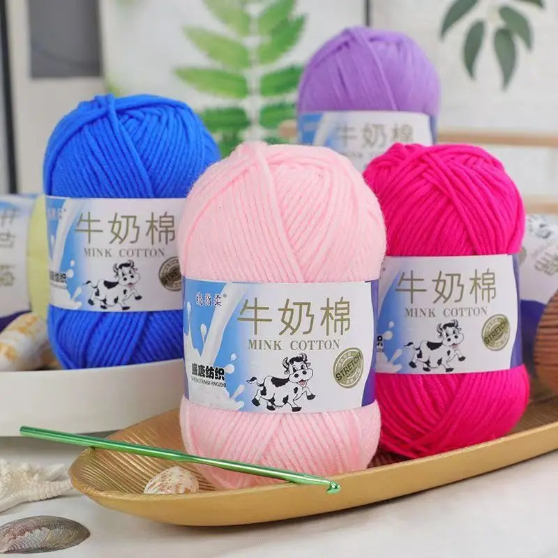 Fil de laine et de coton au lait, 500g, fil au Crochet pour écharpe tricotée à la main, pull, sacs de poupées, bricolage, fournitures de tricot au Crochet, 10 pièces/lot