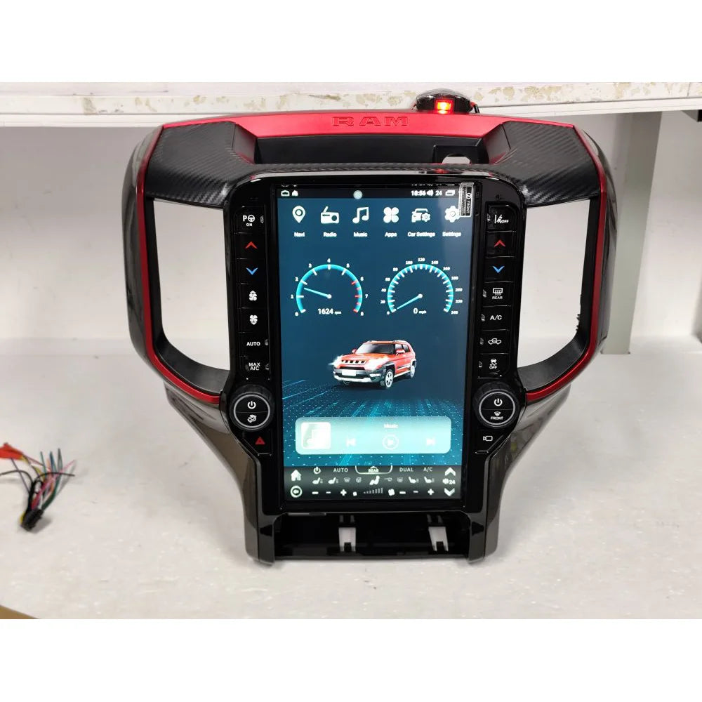 Autoradio Android 13 avec Écran Vertical, Navigation GPS, Stéréo, 4G, WiFi, Unité Centrale, Limitation, pour Voiture Dodge RAM 2018-2022