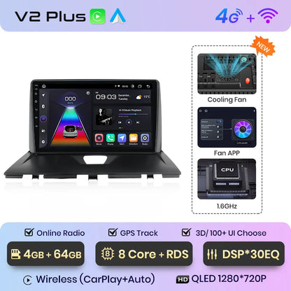 Junsun-V1 AI Voice Wireless CarPlay Android Auto Radio, KIT Rods 2007, 2008, 2009, 2010-2016, 4G, Système intelligent de voiture, GPS