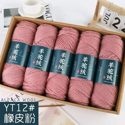 Fil de laine d'alpaga et cachemire, 500 g/ensemble, pour vêtements au Crochet, chapeaux, gants, moyennement épais, 3 plis, fil de laine tricoté à la main de haute qualité, gonflé