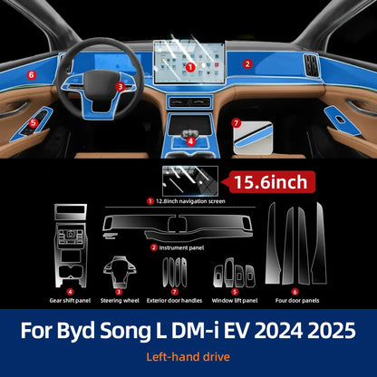 Film protecteur TPU pour l'intérieur de la voiture, anti-rayures, pour BYD Song L DM-iEV 2024 2025, autocollants transparents de protection automobile, accessoires