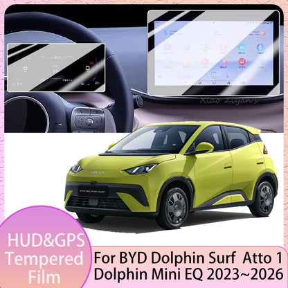 Instrument de commande centrale de voiture, pour BYD Atto 1 Dolphin Surf Mini EQ 2023 ~ 2026 2024 2025, HUD GPS, Film trempé, accessoire intérieur