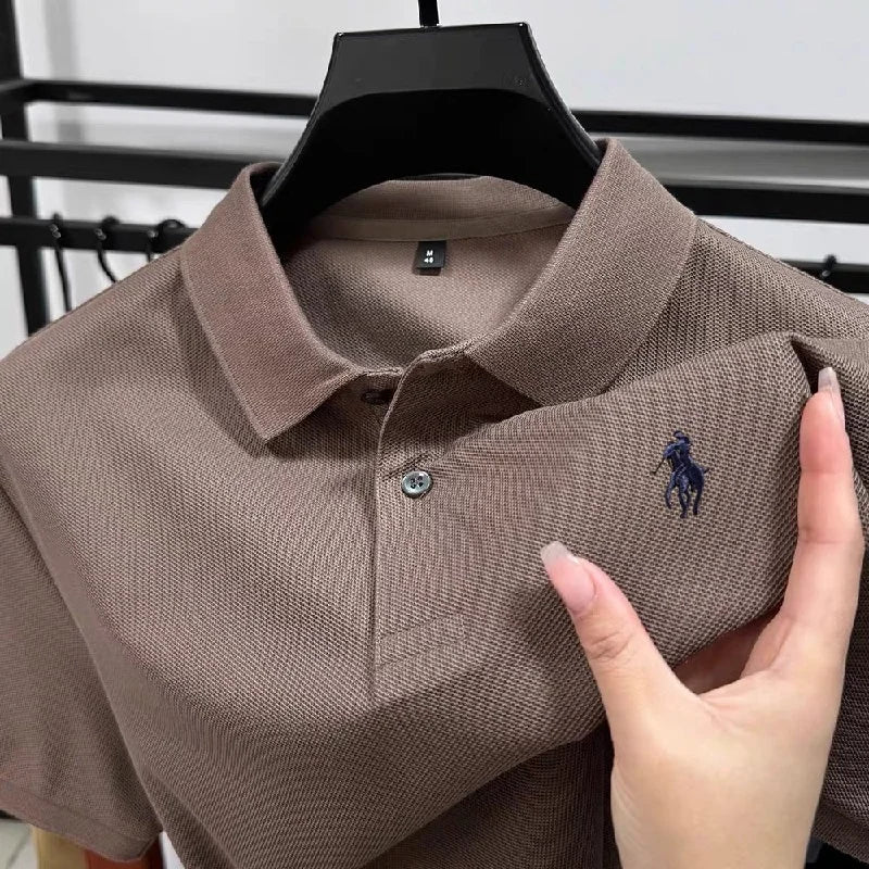 100% pur coton à la mode personnalisé hommes classique poney brodé confortable polo été nouveau décontracté à manches courtes