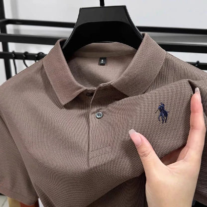 100% pur coton à la mode personnalisé hommes classique poney brodé confortable polo été nouveau décontracté à manches courtes