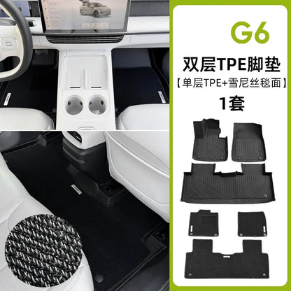 بوليمرات خاصة للأرضيات لسيارات Xiaopeng G6 G9، TPE، صديقة للبيئة، مقاومة للماء، طبقة مزدوجة، سجادة سيارة، قدم، Xpeng