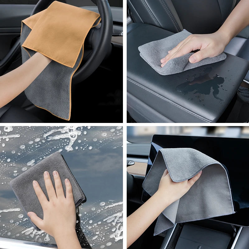 Serviette de lavage de voiture en microfibre et daim, chiffon propre pour BYD Tang F3 E6 Atto Yuan Plus Song Max G3, brosse de nettoyage intérieur, accessoires d'outils