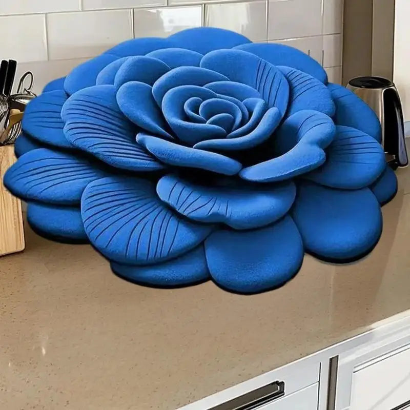 Tapis de sol en forme de fleur, tapis de sol en forme de pivoine souple, durable, 40x40cm/60x60cm, antidérapant, absorbant, pour salle de bain, salon