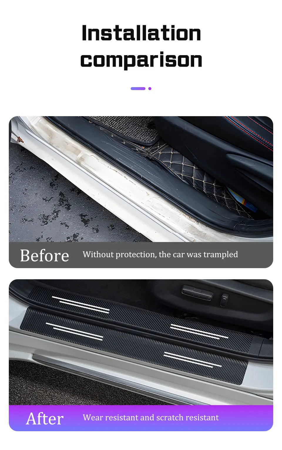 Autocollant de seuil de porte de voiture en Fiber de carbone, 4 pièces, pour Xpeng Xiao Peng G6 P5 P7 G9 X9 G3 P7i 2023 2024, autocollant de protection de seuil de porte de voiture