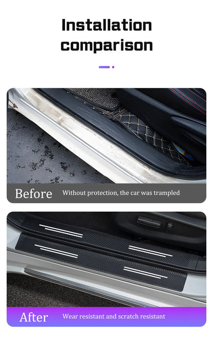 Autocollant de seuil de porte de voiture en Fiber de carbone, 4 pièces, pour Xpeng Xiao Peng G6 P5 P7 G9 X9 G3 P7i 2023 2024, autocollant de protection de seuil de porte de voiture