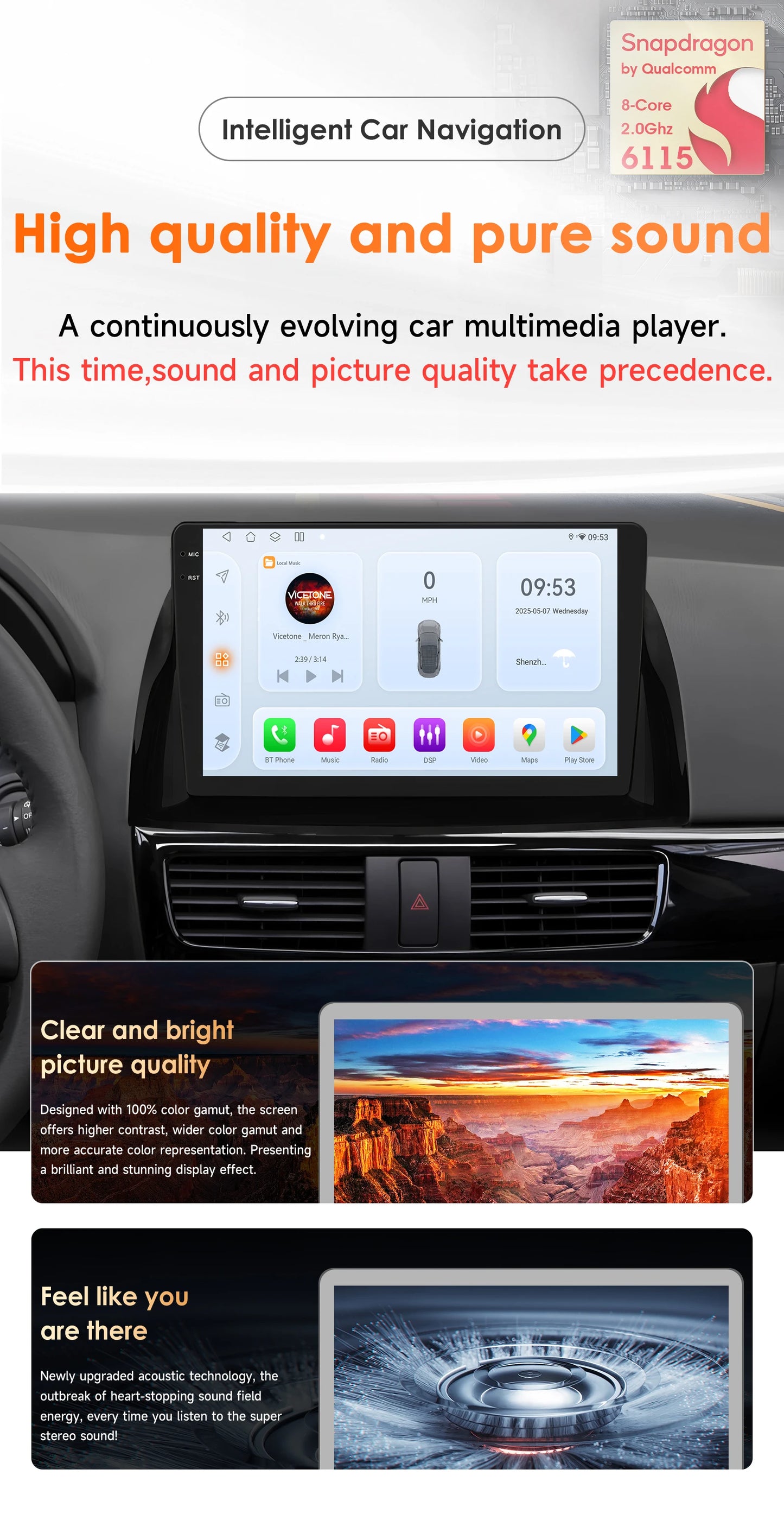 Snapdragon 8Core Android 14 autoradio pour Mazda CX5 CX-5 2012-2015 lecteur multimédia 6115 360 Cam Autoaradio Carpay Android Auto