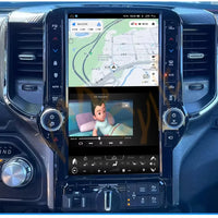 Autoradio pour Dodge Ram 2019 – 2023 1Din, écran tactile 13.6 pouces, Android Auto, Audio DSP, Bluetooth, USB, Support de commande au volant