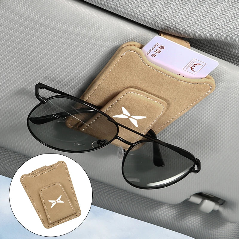 Clip de lunettes de voiture, pare-soleil Portable en daim, support de rangement pour Xpeng P7 G3 G3i G9 P5 X2 N5 F30 H93 Beta 2019 2020 2021