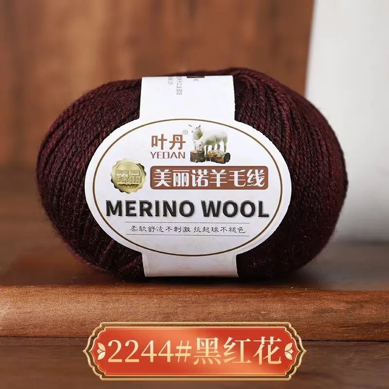 Rouleau de fil de laine mérinos doux pour bébé, 50g/rouleau, 100M, anti-boulochage, bricolage, tricot à la main, écharpe au Crochet, vêtements, chapeaux