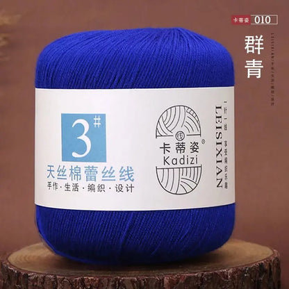 Fils de dentelle en coton mercerisé, fils de dentelle au crochet, broderie à la main, artisanat d'art, couvertures de bricolage, écharpe et pull, taille 3, # 100%