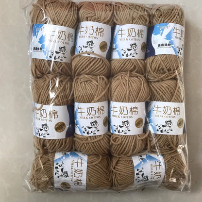 Fil de laine et de coton au lait, 500g, fil au Crochet pour écharpe tricotée à la main, pull, sacs de poupées, bricolage, fournitures de tricot au Crochet, 10 pièces/lot