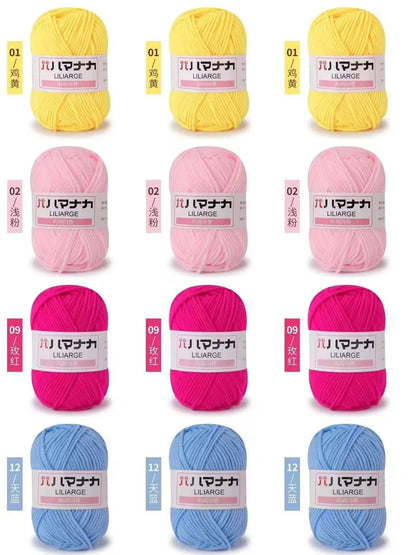 12 pièces 300g fil de lait fait à la main grossier bricolage tissage boule de fil pour pull chapeau écharpe et autres vêtements doux Crochet fil à tricoter