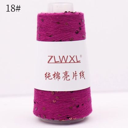   Блэк – fil de coton à paillettes, 100g, 800M, 3mm, décoration tricotée, crochet à la main, tricot jaune