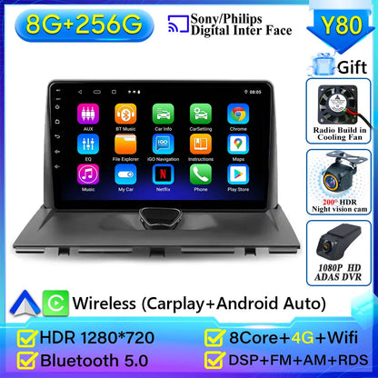 Autoradio Carplay pour KIT Rods 2 G9, Cristaux en Jumpy, Fiat Scudo, Toyota Proace 2007-2017, Navigation GPS, No 2Din, 4G
