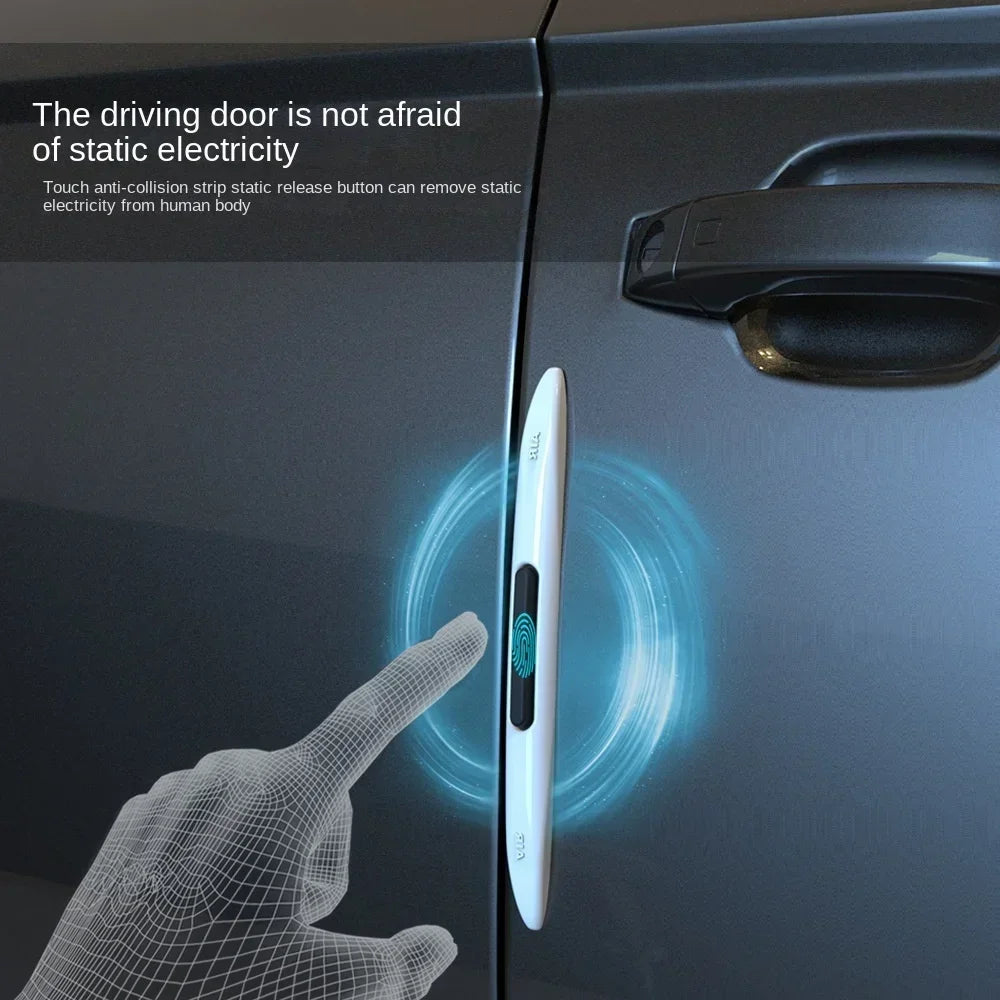Bande Anti-collision pour bord de porte de voiture, 4 pièces, Airbag antistatique, protections latérales et bande de protection pour rétroviseur, moulures de style de voiture