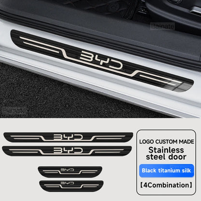 Plaque de seuil de porte de voiture en acier inoxydable, pour BYD Atto 3 Dolphin Seal Tang F3 Dmi Song Yuan EV 2023 2024 Atto 4, accessoires de voiture