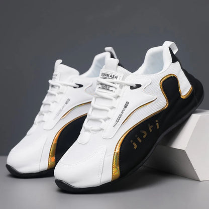 Une paire de chaussures d'entraînement respirantes pour hommes avec lacets, confortables et légères, adaptées au sport, aux activités de plein air, aux déplacements quotidiens et à un usage décontracté, chaussures d'