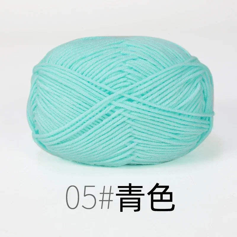 Fil de Lanas teint en coton au lait, 86 couleurs, 4 plis, pour bébé, chapeau, écharpe, pull, poupées, artisanat fait à la main