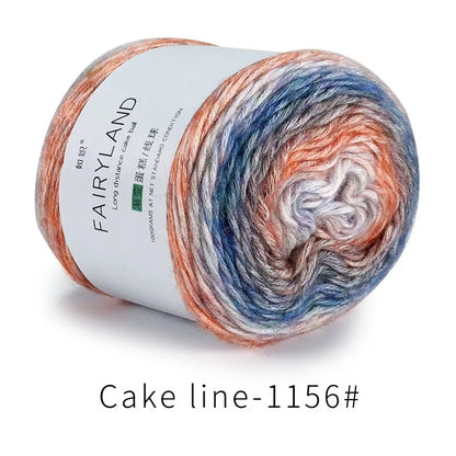 Fil à gâteau dégradé pour tricoter à la main, fil coloré au Crochet, Section moyenne et épaisse, fil arc-en-ciel en laine de coton teint, 100 g/pièce