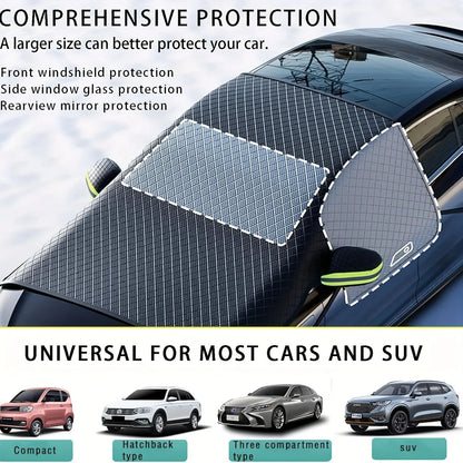 Couverture à trois fenêtres pour couverture de neige pour voiture, protection solaire avant, demi-couverture, livraison transfrontalière